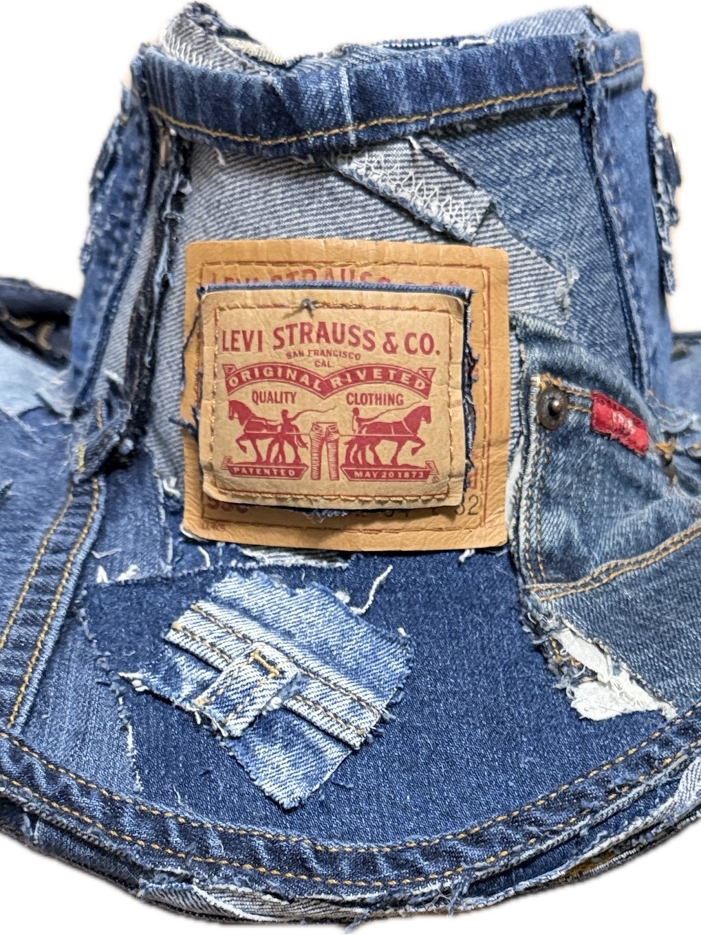 Levi’s Denim Cowboy Hat | Unisex Western Patchwork